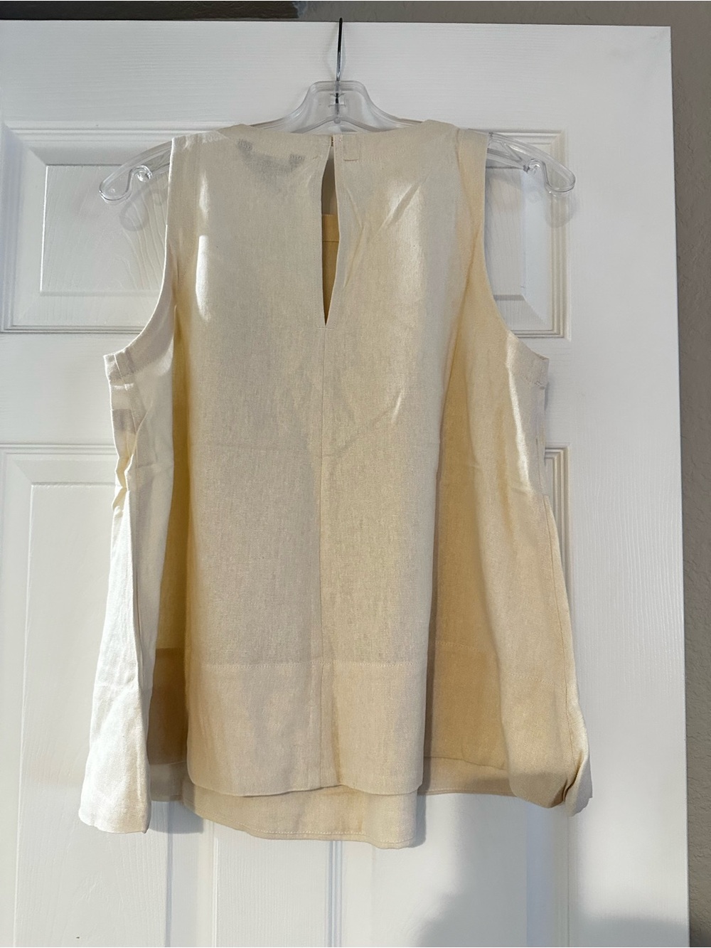 Banana Republic Linen Blend Sleeveless Shell Top Ivory Natural Medium NWT - Picture 5 of 5
